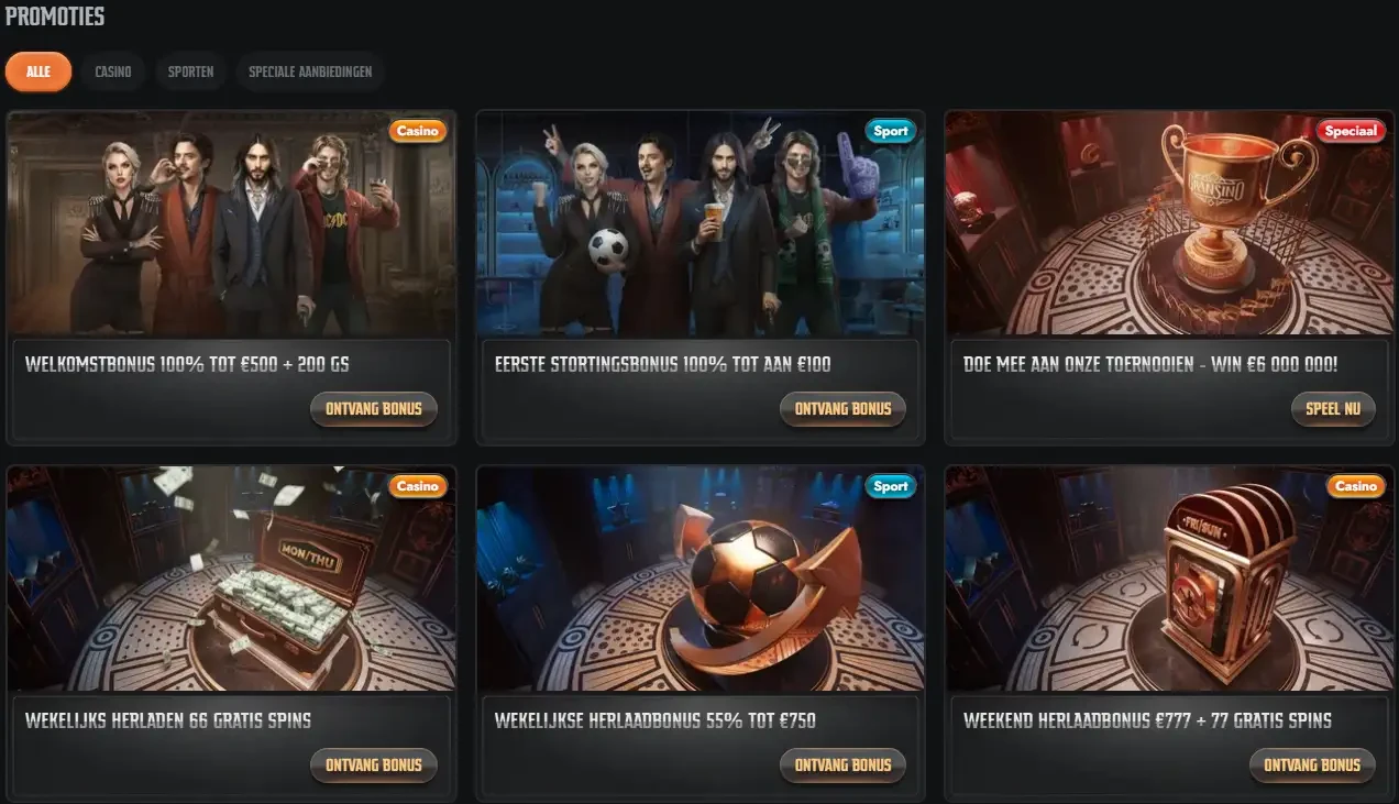 Gransino Casino Bonus en Promoties
